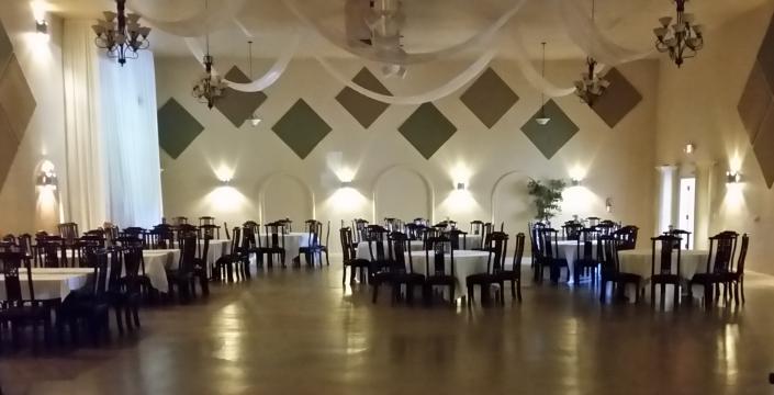 Our indoor room has plenty of space for your reception or event setup.
